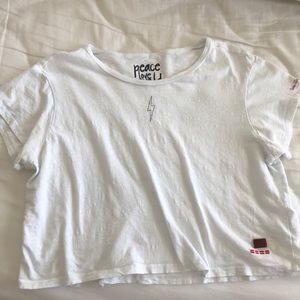 white tee with stitch detailing